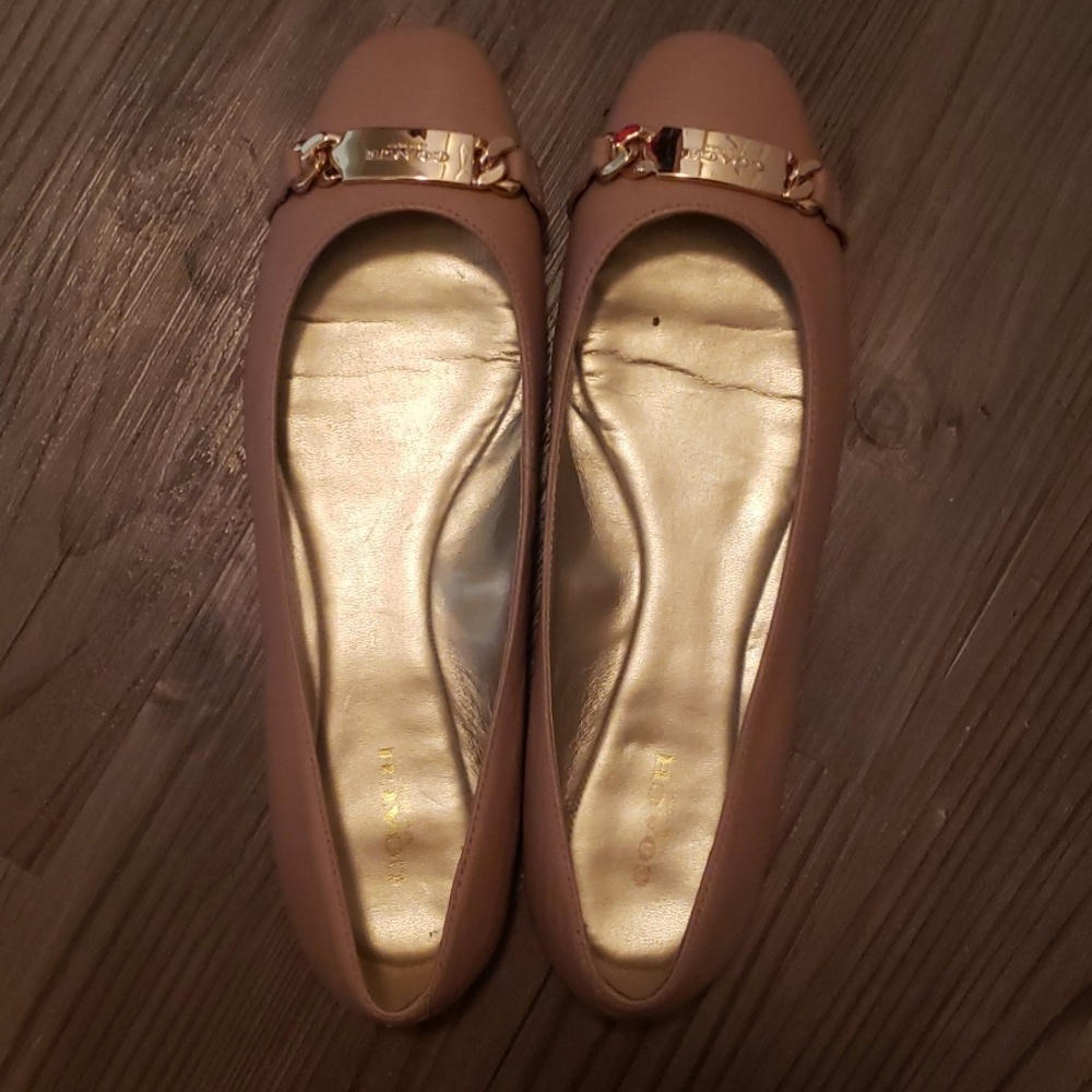 Coach beige flats